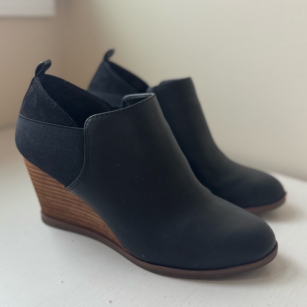 Black Wedge Ankle Boots